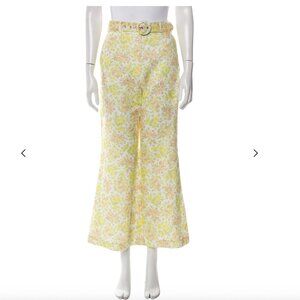 Zimmermann Floral High-Waisted Pants with Belt